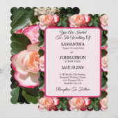 Faire-part de mariage floral à l'aquarelle du pavo (Devant / Derrière)