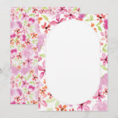 Faire-part de mariage floral à l'aquarelle élégant (Devant / Derrière)