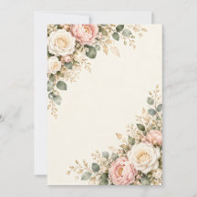 Faire-part de mariage floral à l'aquarelle rose él