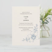 Faire-part de mariage floral à l'orchidée bleu pâl (Debout devant)