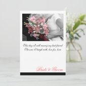 Faire-part de mariage floral à monogramme artistiq (Debout devant)