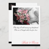 Faire-part de mariage floral à monogramme artistiq (Devant / Derrière)