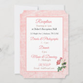 Faire-part de mariage floral à rayures blanches Ro (Dos)