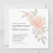 faire-part de mariage floral à ressort clair (Devant)