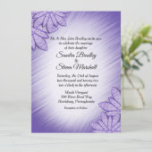 Faire-part de mariage floral à teinte ultra violet (Debout devant)
