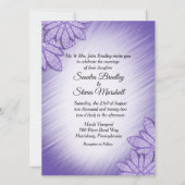 Faire-part de mariage floral à teinte ultra violet (Devant)