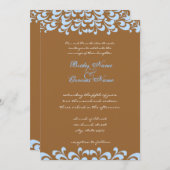 Faire-part de mariage Floral Abstrait Brown et ble (Devant / Derrière)