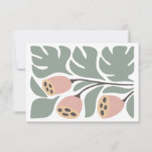 Faire-part de mariage floral abstrait Sage & Blush (Dos)