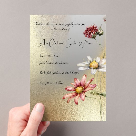 Faire-part de mariage floral acrylique (In situ (ordinateur de poche))