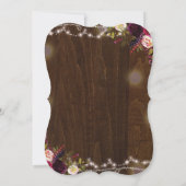 Faire-part de mariage floral Antler rustique de (Dos)