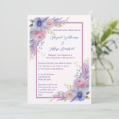 Faire-part de mariage floral aquarelle (Debout devant)