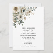 Faire-part de mariage floral aquarelle (Devant)