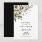 Faire-part de mariage floral aquarelle (Devant / Derrière)