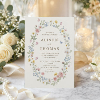 Faire-part de mariage floral aquarelle