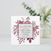 Faire-part de mariage floral aquarelle burgundy à  (Debout devant)