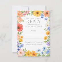 Faire-part de mariage floral aquarelle de jardin