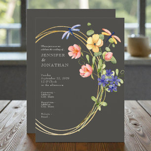 Faire-part de mariage floral aquarelle de printemp