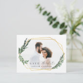 faire-part de mariage floral aquarelle feuillu (Debout devant)