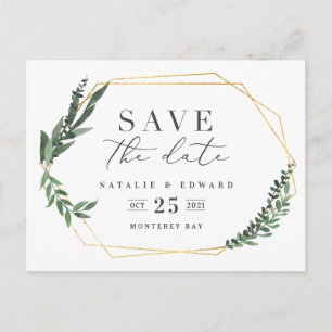 faire-part de mariage floral aquarelle feuillu