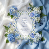 Faire-part de mariage floral aquarelle Hydrangea B