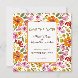 Faire-part de mariage floral aquarelle personnalis
