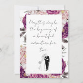 Faire-part de mariage floral aquarelle prune profo (Dos)