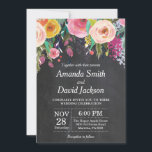 Faire-part de mariage floral aquarelle tableau noi<br><div class="desc">Faire-part de mariage floral aquarelle. Fleurs florales et fond noir et blanc tableau noir. Numérique imprimable. Pour une personnalisation plus poussée,  veuillez cliquer sur le bouton "Personnaliser" et utiliser notre outil de conception pour modifier ce modèle.</div>