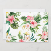 Faire-part de mariage floral aquarelle tropical (Dos)