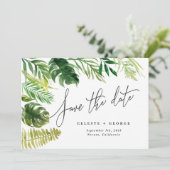 Faire-part de mariage floral aquarelle tropical (Debout devant)