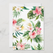 Faire-part de mariage floral aquarelle tropical (Dos)