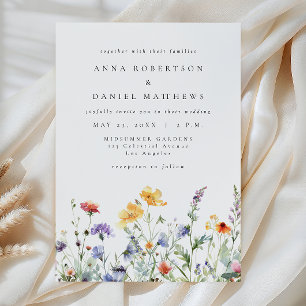 Faire-part de mariage floral aquarelle vibrant