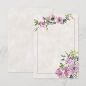 Faire-part de mariage floral aquarelle violet budg (Devant / Derrière)