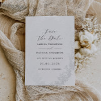 Faire-part de mariage floral argent vintage