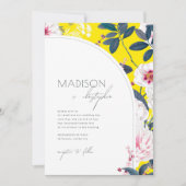 Faire-part de mariage floral Art nouveau (Devant)