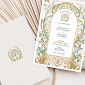 Faire-part de mariage floral Art nouveau