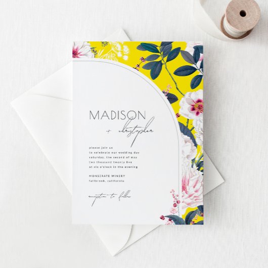 Faire-part de mariage floral Art nouveau