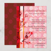 Faire-part de mariage floral asiatique (Devant / Derrière)