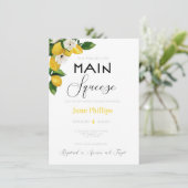 Faire-part de mariage floral au citron (Debout devant)