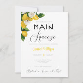 Faire-part de mariage floral au citron (Devant)