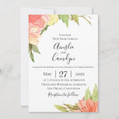 Faire-part de mariage floral au coucher du soleil  (Devant)