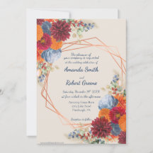 Faire-part de mariage floral automnal