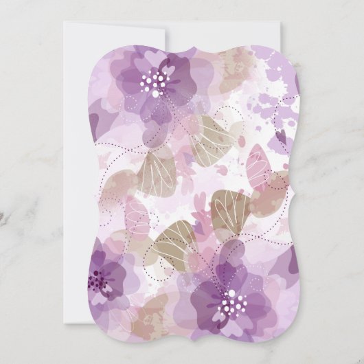 Faire-part de mariage Floral aux fleurs violettes (Dos)