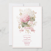 Faire-part de mariage floral aux hortensias blancs (Devant)