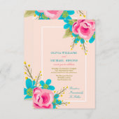 Faire-part de mariage floral avec des fleurs (Devant / Derrière)