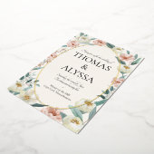 Faire-part de mariage floral avec détail en foil (Rotation)