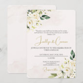 Faire-part de mariage floral blanc (Devant / Derrière)