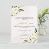 Faire-part de mariage floral blanc (Debout devant)