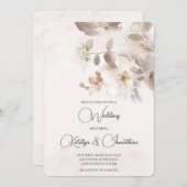 Faire-part de mariage floral blanc (Devant / Derrière)