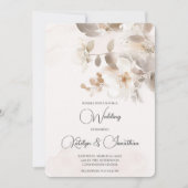 Faire-part de mariage floral blanc (Devant)