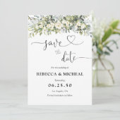 Faire-part de mariage floral blanc (Debout devant)